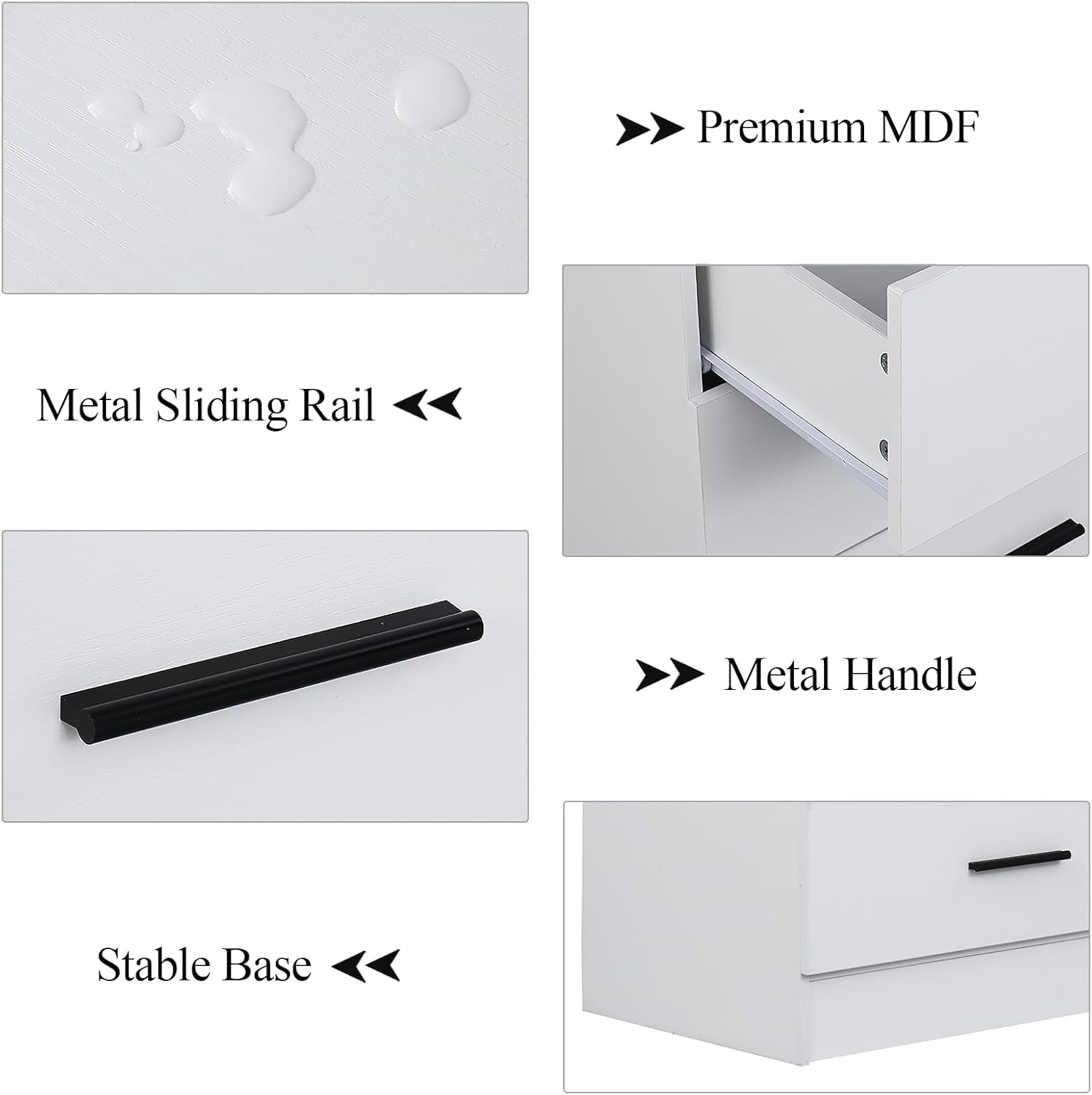 Gyfimoie 4 Drawers Dresser with Power Outlet, Chest of Drawers with LED Light, White Dresser Organizer with Open Storage Cubby, Modern Nightshatnd for Bedroom, Living Room, Entryway, Hallway