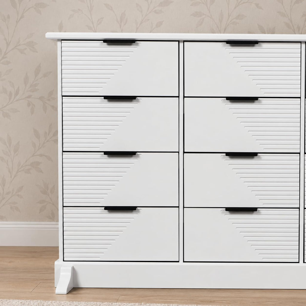 Loomie 16-Drawer Dresser for Bedroom, 63-Inch Wide White Dresser