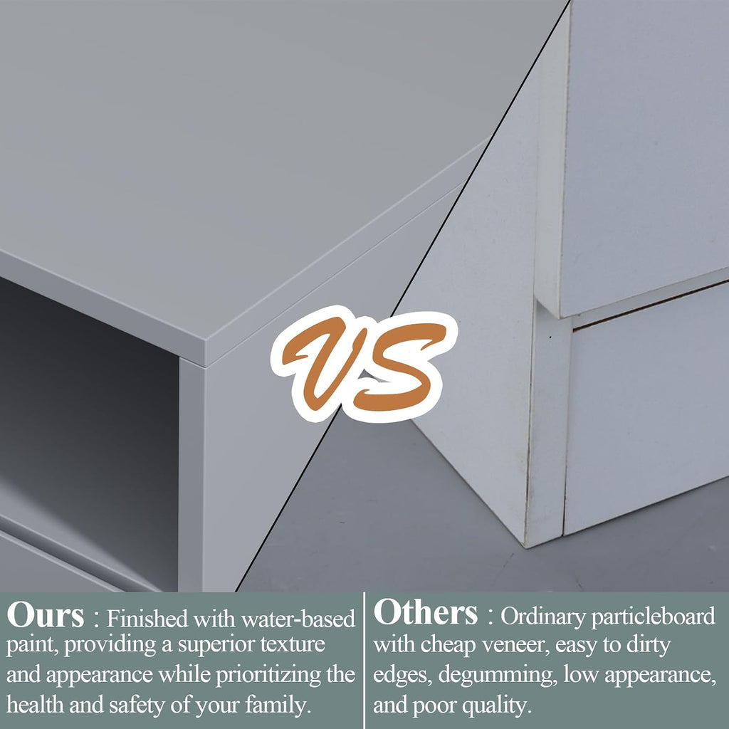 63"Wide 9 Drawer Dresser for Bedroom with LED Lights & Power Outlet