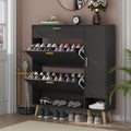 Loomie Slim Shoe Cabinet with 2 Flip Drawers & Adjustable Shelf for Entryway