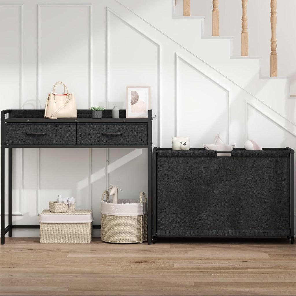 Loomie Laundry Hamper Laundry Basket with 3 Section Pull-Out Rolling Bags, Laundry Sorter for Organization and Storage with 2 Pull-Out Drawers for Laundry Room