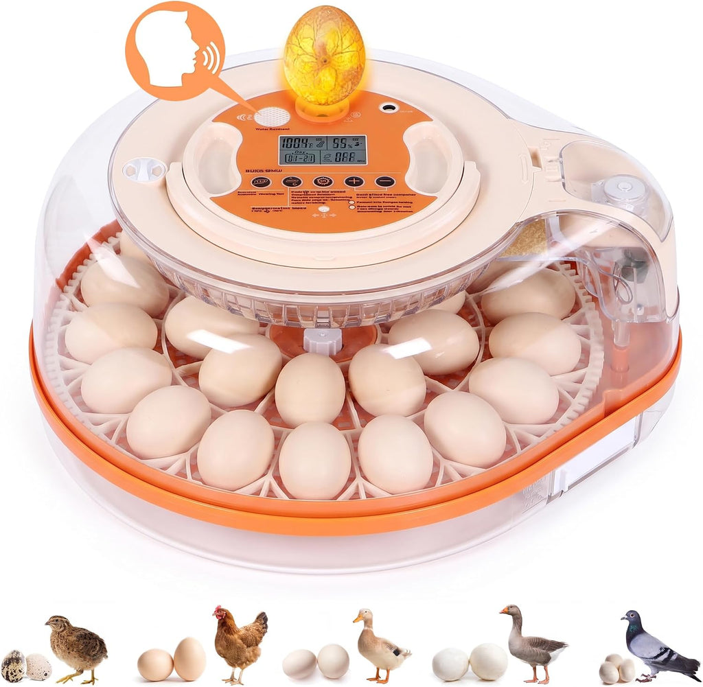 26 Eggs Incubator with Smart Voice Control & Auto Temp/Humidity Control
