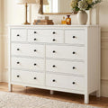 Loomie 10 Drawer Dresser for Bedroom, 47.2" Long Chest of Drawers with Deep Drawers, Modern Wooden Storage Dresser for Closet, 36.2" Tall Large TV Stand for Living Room, Hallway, Entryway (White)