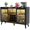 Wine Bar Cabinet with Led Light, Home Coffee Cabinet with Wine & Glass Rack