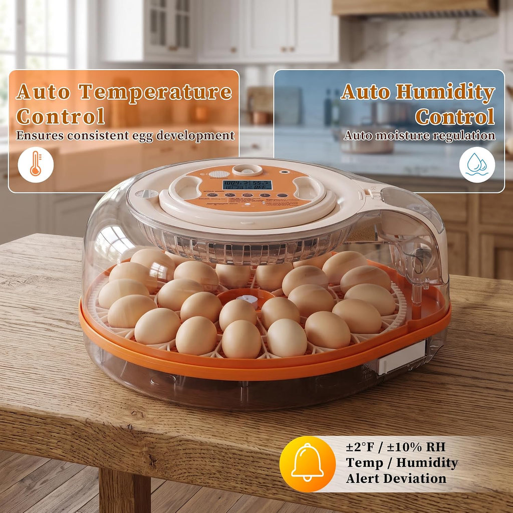 26 Eggs Incubator with Smart Voice Control & Auto Temp/Humidity Control