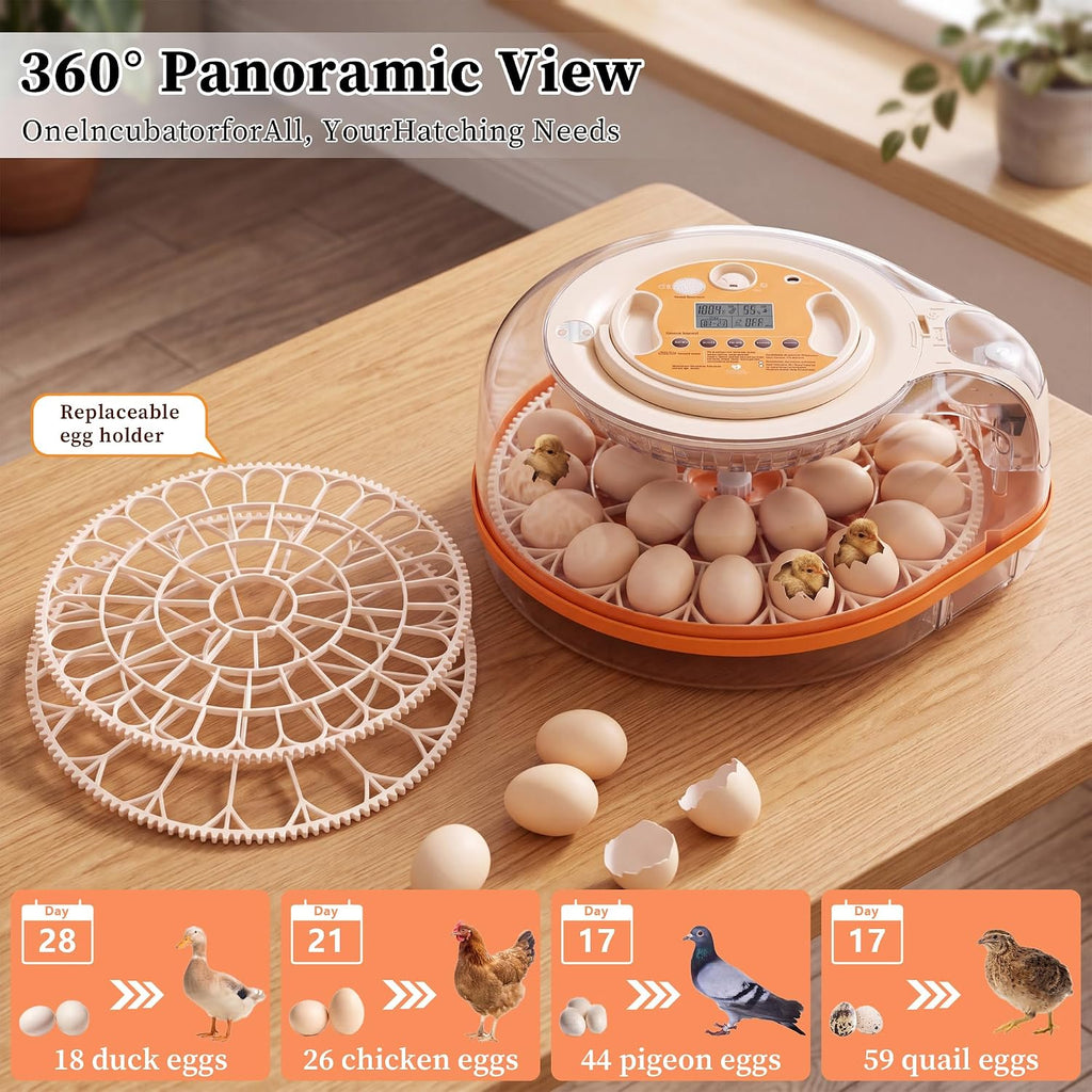 26 Eggs Incubator with Smart Voice Control & Auto Temp/Humidity Control