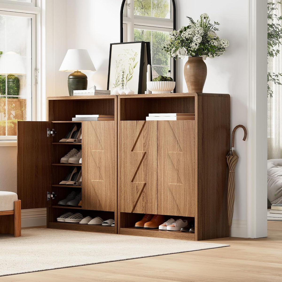 Wide Extra Large 6-Tier Shoe Cabinet for Entryway, 30 Pairs Shoe Storage