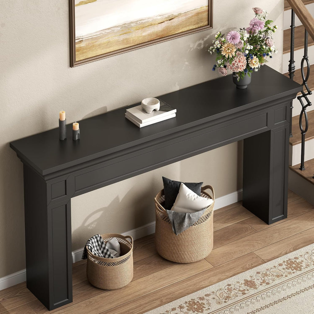 Loomie 63" Long Console Tables for Entryway, Black Entry Accent Table
