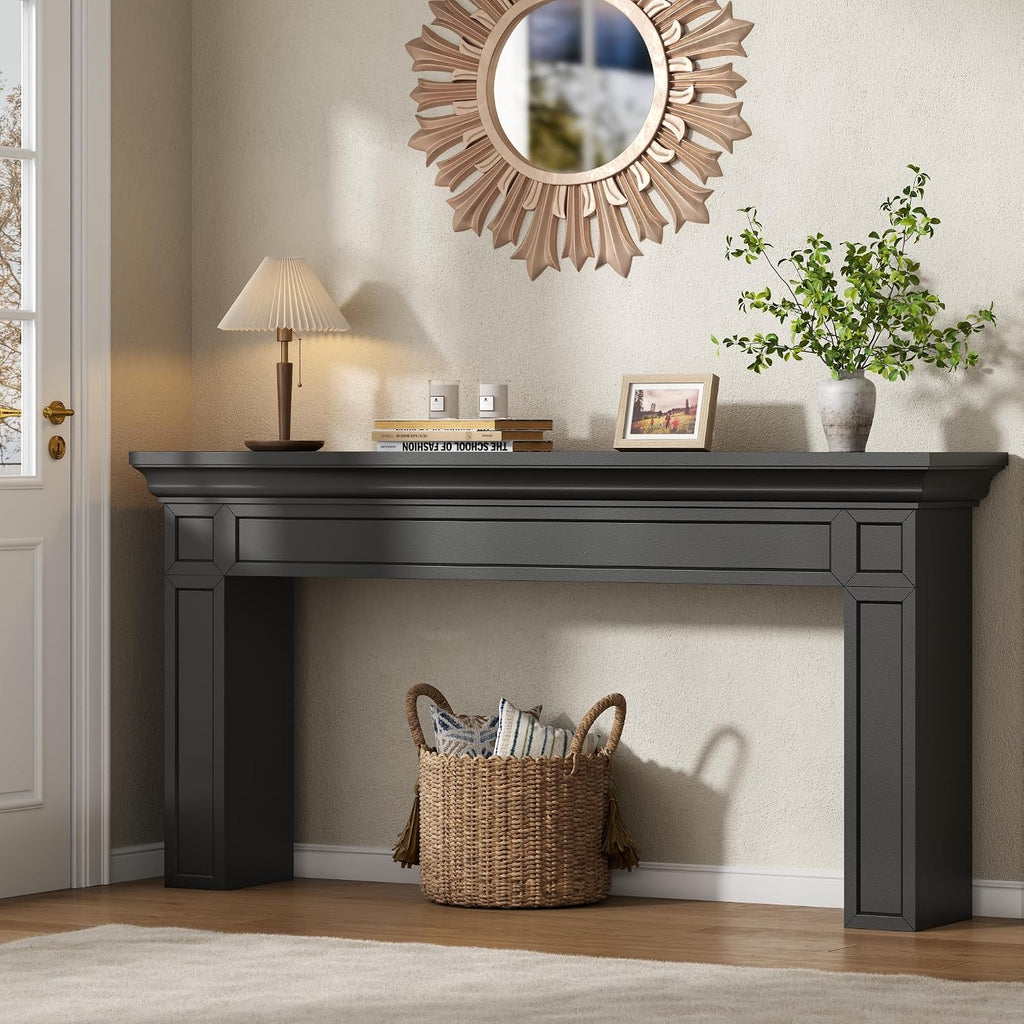 Loomie 63" Long Console Tables for Entryway, Black Entry Accent Table