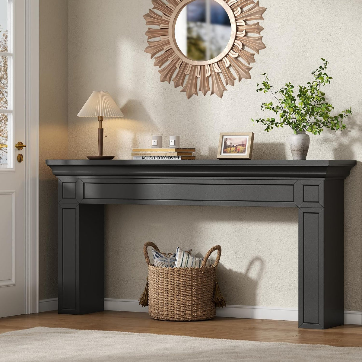Loomie 63" Long Console Tables for Entryway, Black Entry Accent Table