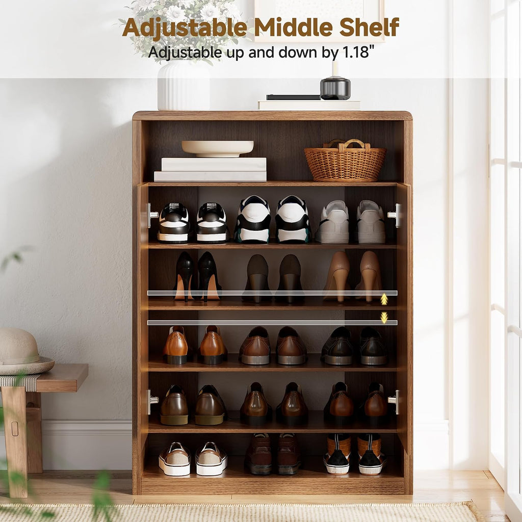 Wide Extra Large 6-Tier Shoe Cabinet for Entryway, 30 Pairs Shoe Storage