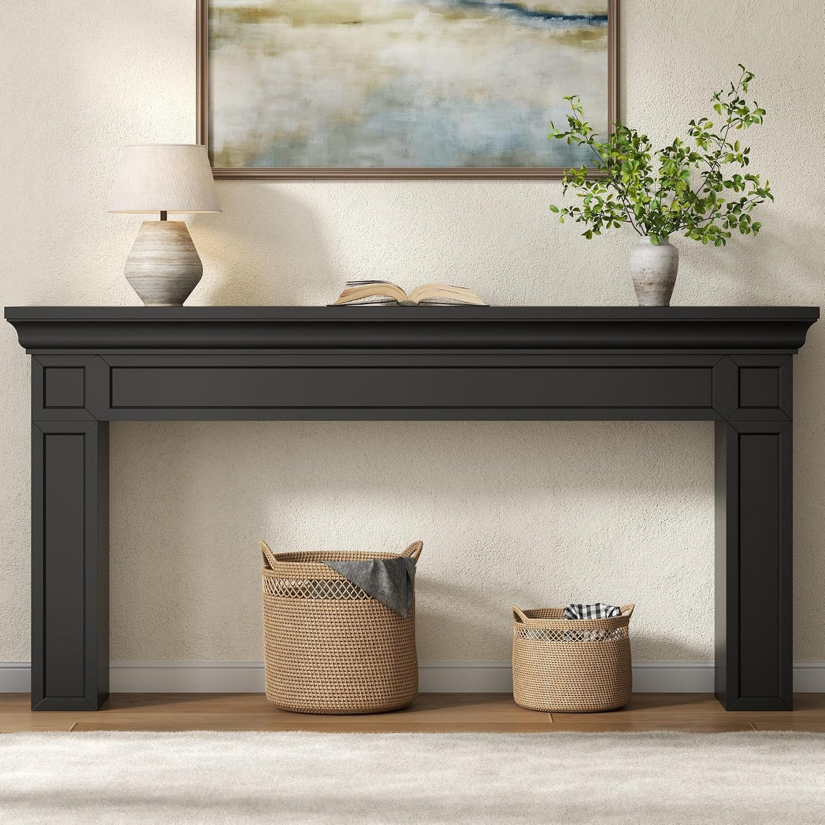 Loomie 63" Long Console Tables for Entryway, Black Entry Accent Table