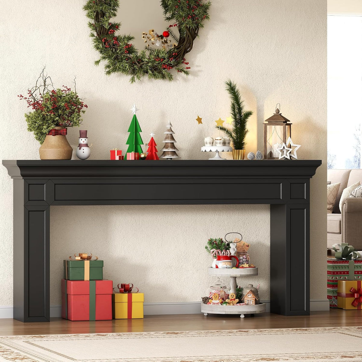 Loomie 63" Long Console Tables for Entryway, Black Entry Accent Table