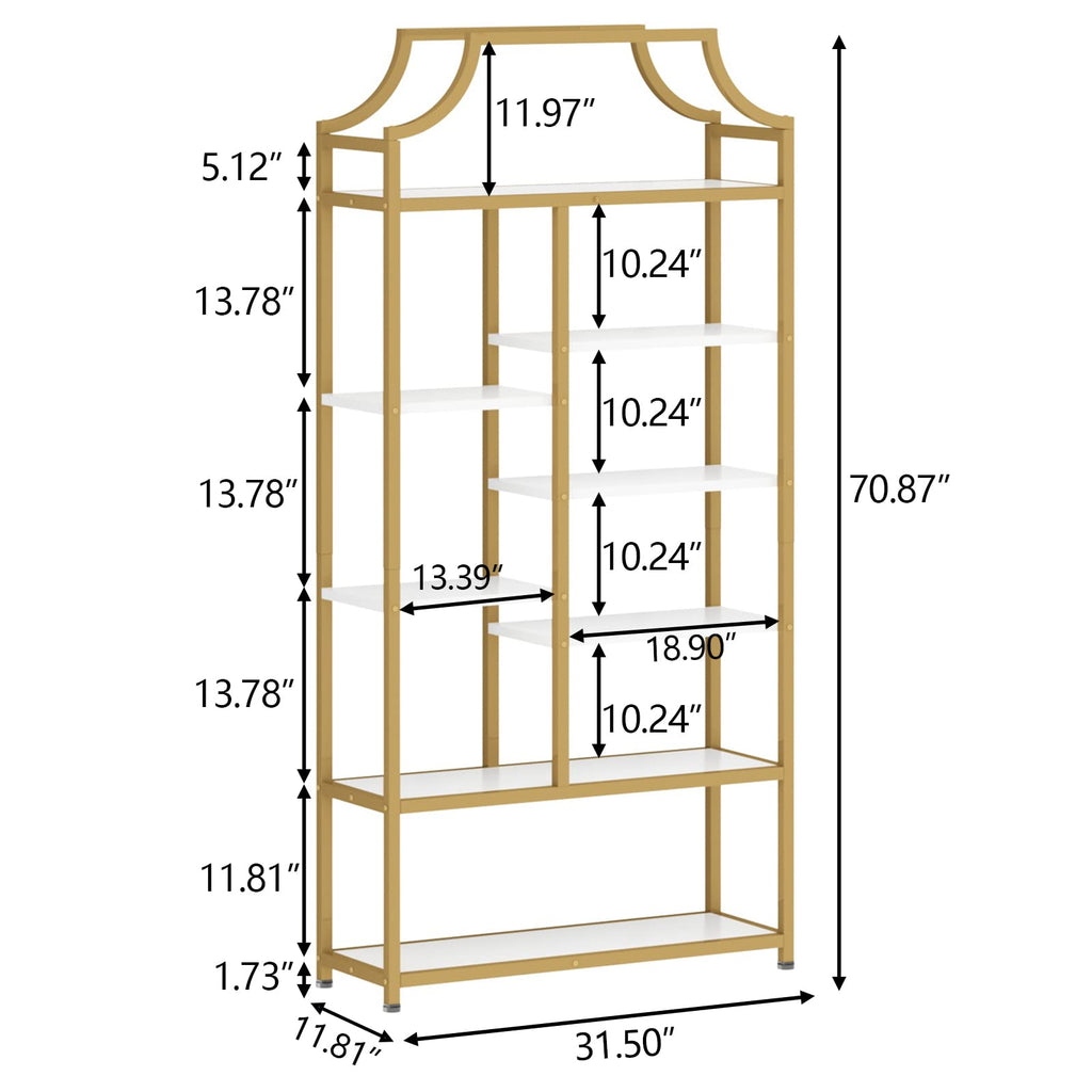 Loomie 8-Open Shelf Bookshelf Tall Storage Display Modern Open Book Case