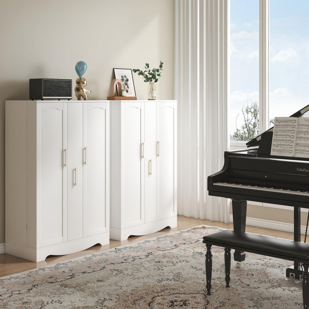 SAUDISM 47" Kitchen Pantry Cabinet with Drawer, Storage Cabinet with Adjustable Shelves