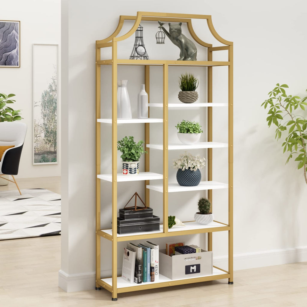 Loomie 8-Open Shelf Bookshelf Tall Storage Display Modern Open Book Case