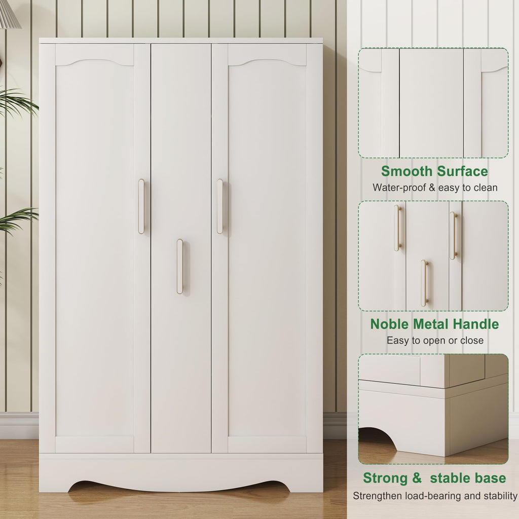 SAUDISM 47" Kitchen Pantry Cabinet with Drawer, Storage Cabinet with Adjustable Shelves